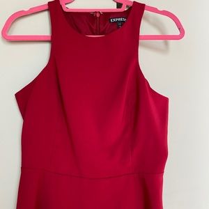 Express sleeveless red peplum top